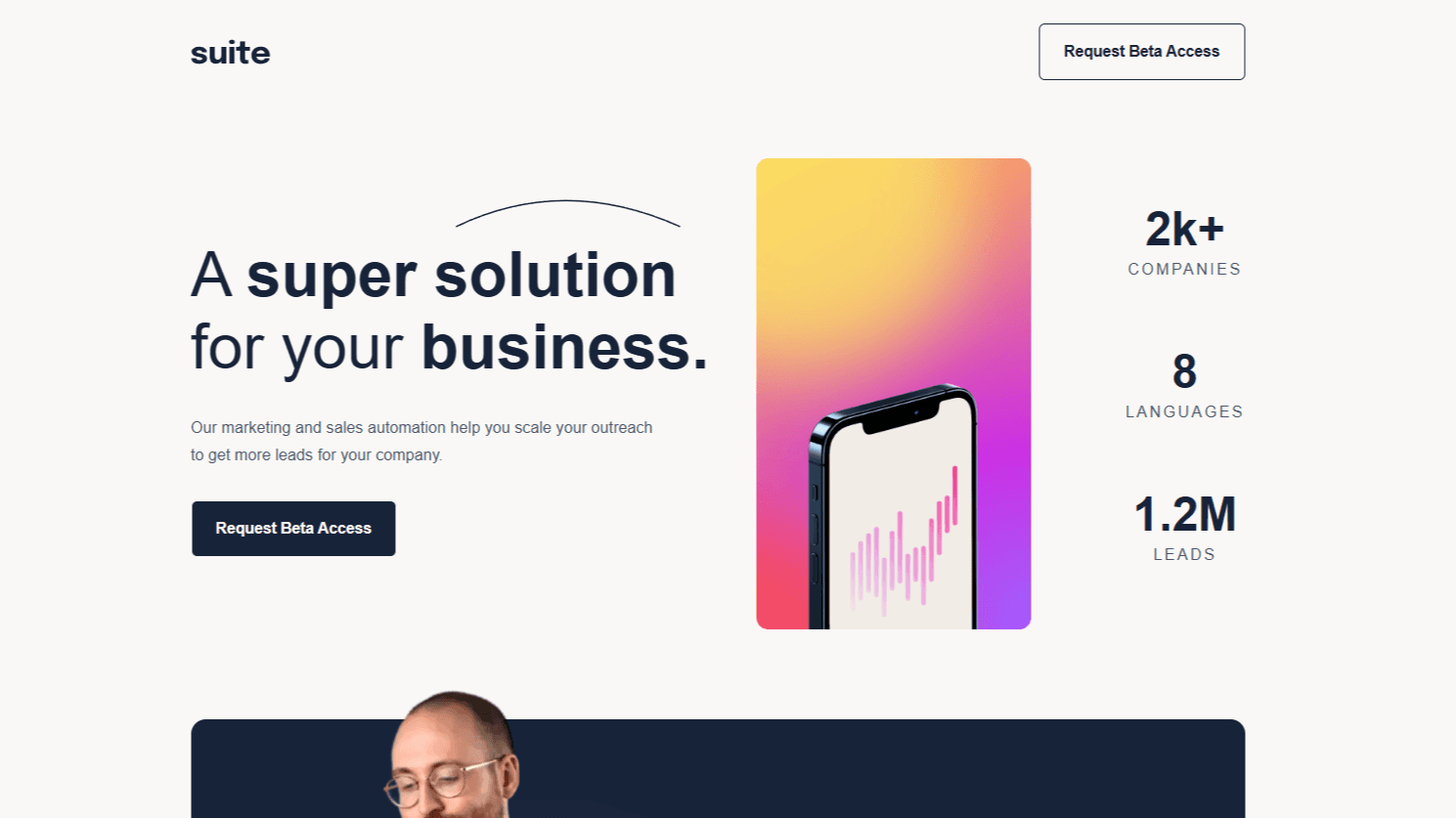 Suite - landing page